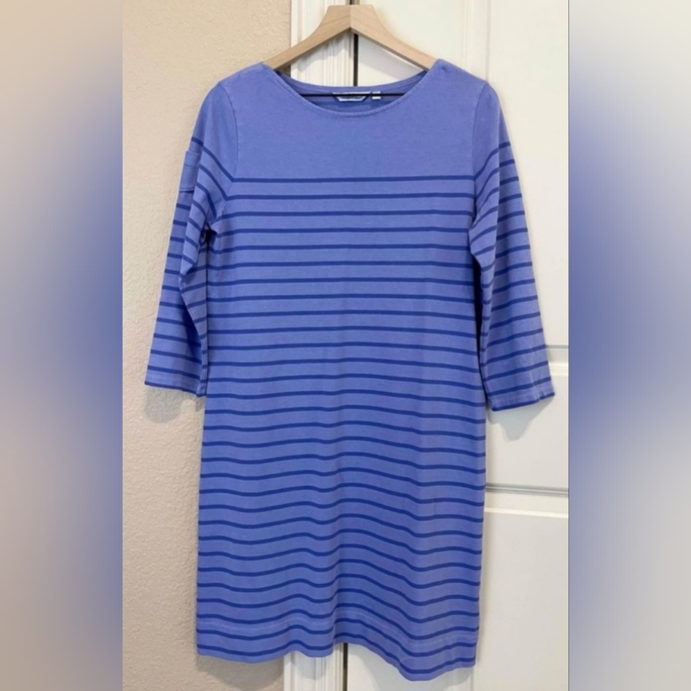 NWOT Vineyard Vines Over Dyed Blue Striped Knit Shift Dress